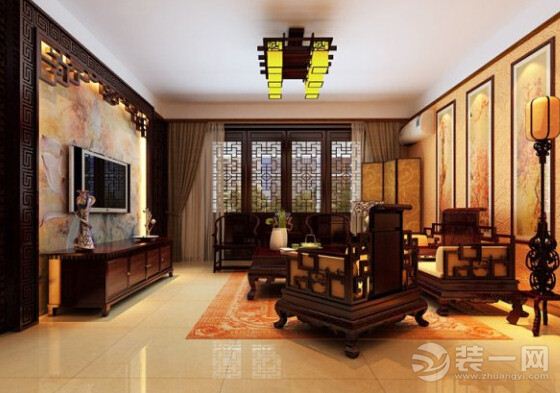 中式风格客厅装修样板间
