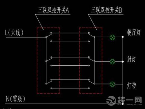 大庆家装电路知识 双控开关接线图原理和接线方法