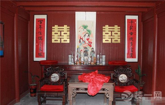 中式婚房效果图