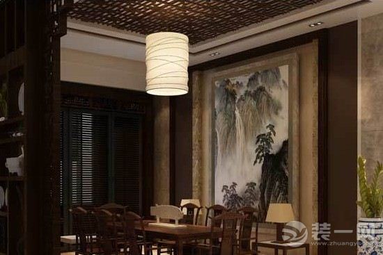 中式餐厅背景墙装修效果图