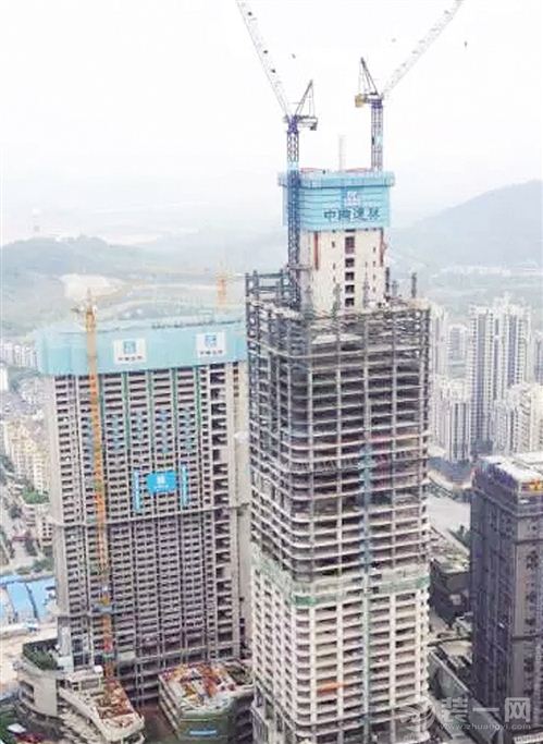 广西在建200米第一高楼实景图