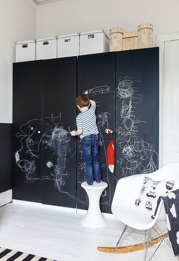 衣柜黑板墙装修设计效果图