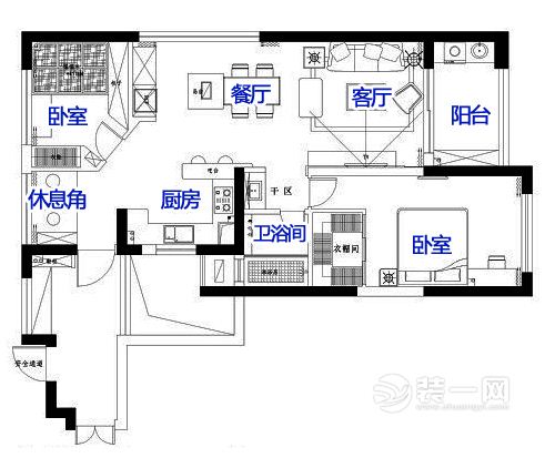 青岛现代简约89平米装修效果图