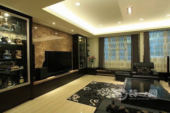 2015客厅装修瓷砖电视背景效果图