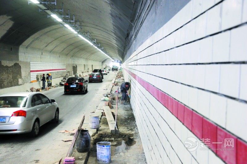白云老隧道墙壁为和新隧道一致镶瓷砖 装修月底前结束
