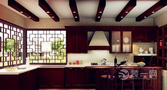 武汉中式复式厨房装修效果图