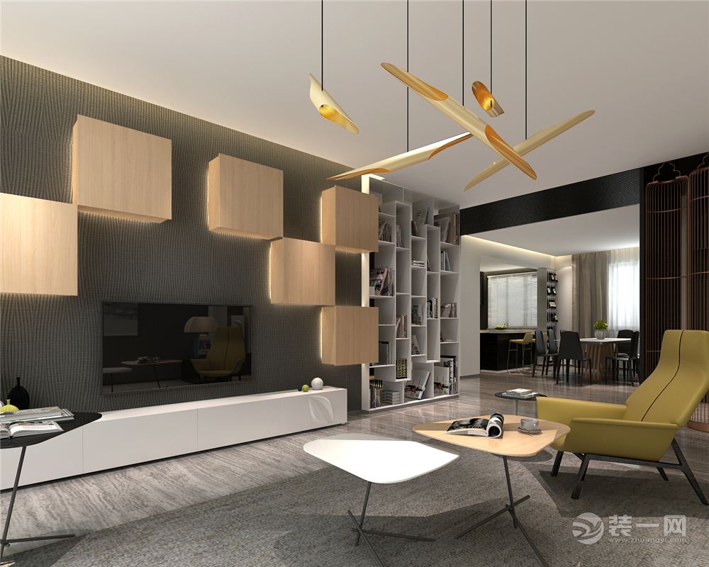 郑州物华国际80平米二居室北欧高级灰风格6万装修客厅装修效果图