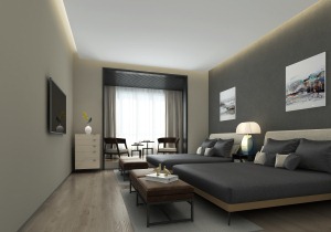 郑州物华国际80平米二居室北欧高级灰风格6万装修卧室装修效果图