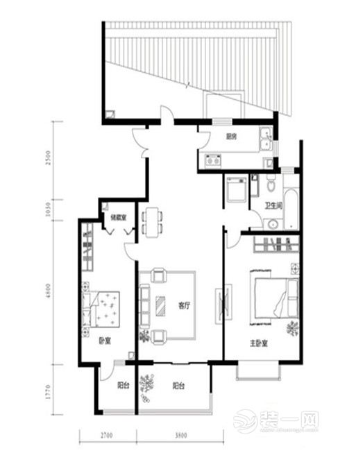 98平米房子装修图 欧美装修效果图 二居室装修样板间 