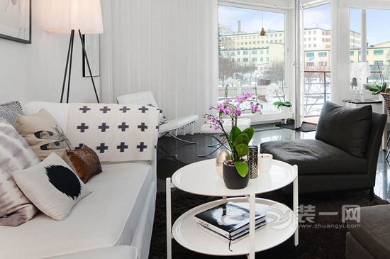 北欧风纯白色浪漫公寓设计效果图
