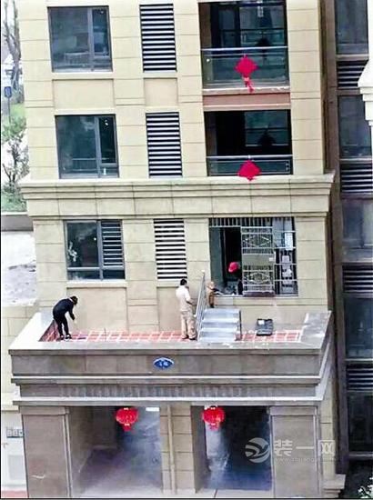 武汉业主公共平台搭楼梯铺地砖建花园