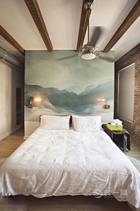 创意卧室床头背景墙设计效果图