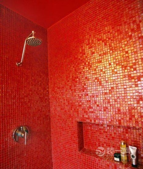 热情似火红色卫浴间设计效果图