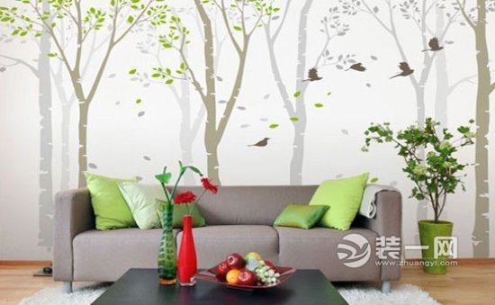 创意彩绘沙发背景墙设计效果图