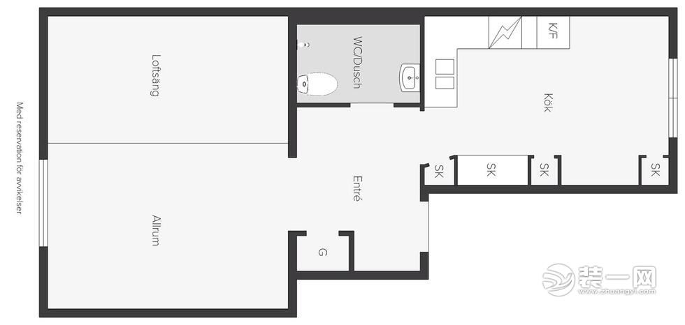沈阳学生34平单身公寓简约风格户型图
