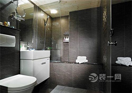 卫浴间灰色瓷砖装修效果图