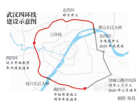 武汉四环线建设示意图
