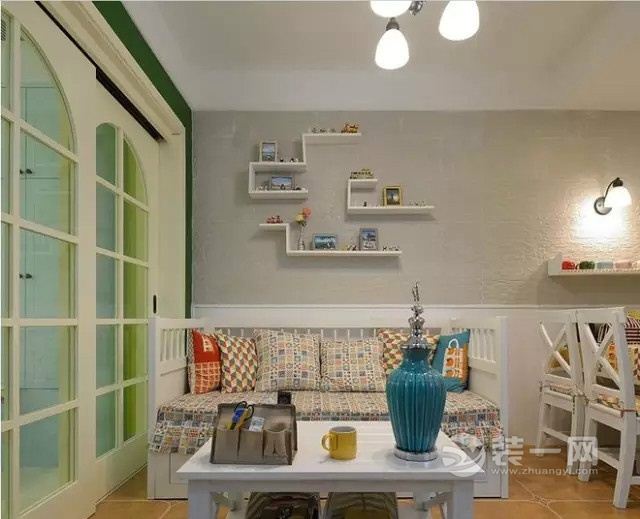 无锡地中海美式风格混搭客厅装修效果图