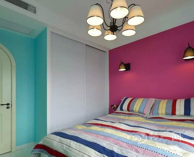 无锡地中海美式风格混搭卧室背景墙装修效果图