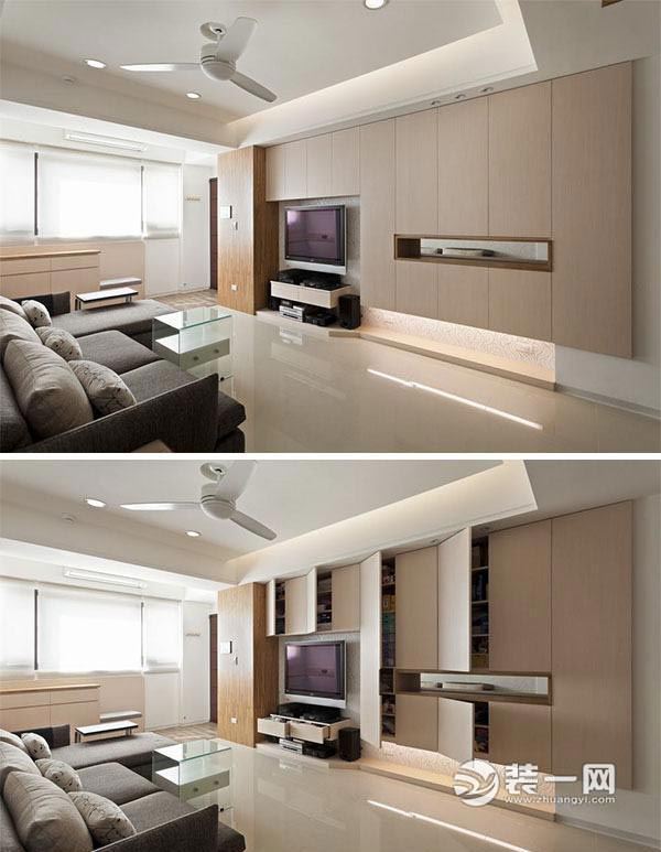 现代风格收纳型三居室装修设计效果图