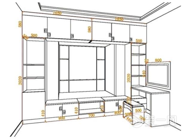 嵌入式柜子尺寸设计参考图
