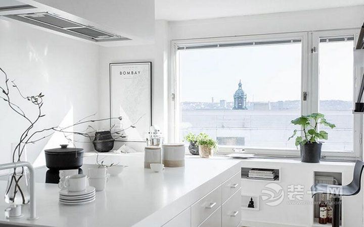 72平瑞典风纯白简约公寓装修效果图