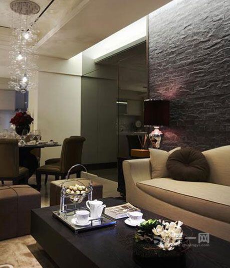 无锡装修公司：现代简约风格客厅沙发背景墙装修效果图欣赏