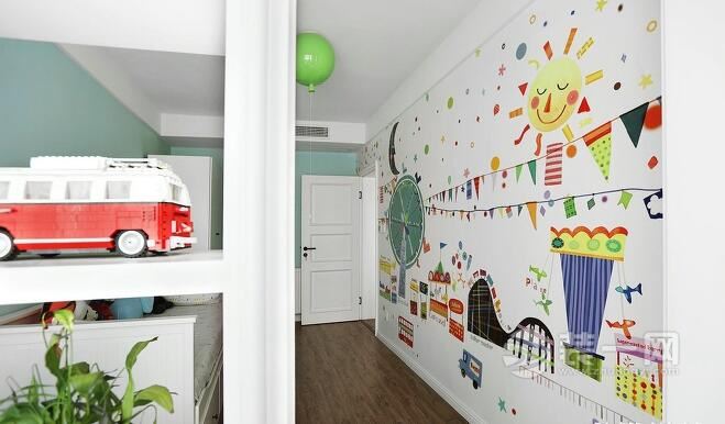 济南装修网北欧风格装修效果图儿童卧室背景墙