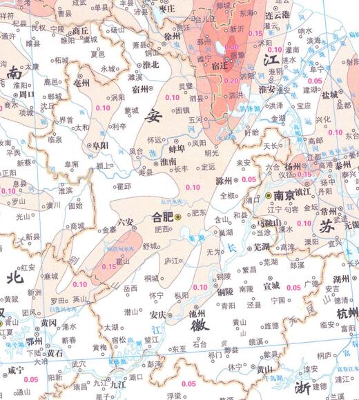 安徽地震动加速度反应谱特征周期区划图