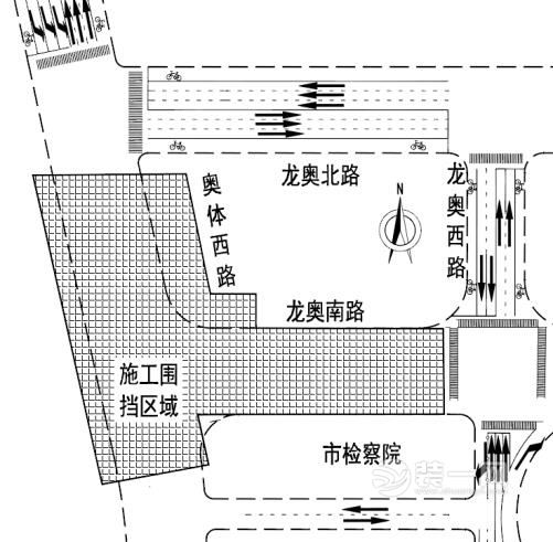 济南轨道交通R3施工区域周边交通疏解示意图