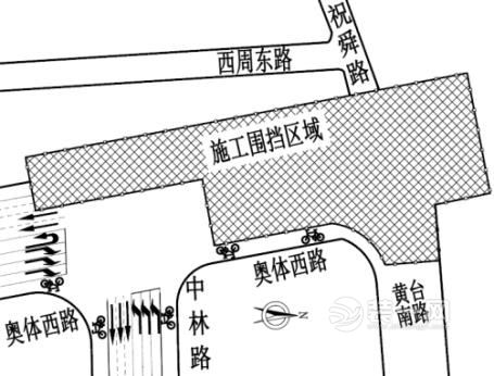 济南轨道交通R3施工区域周边交通疏解示意图