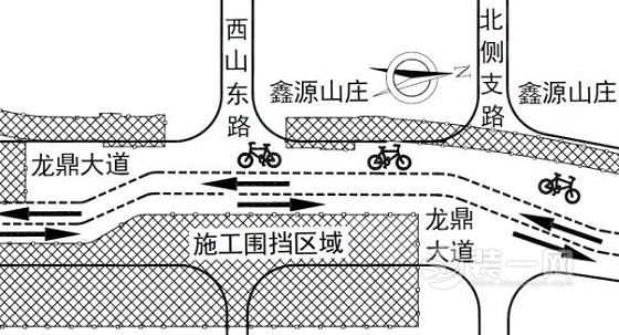 济南轨道交通R3施工区域周边交通疏解示意图