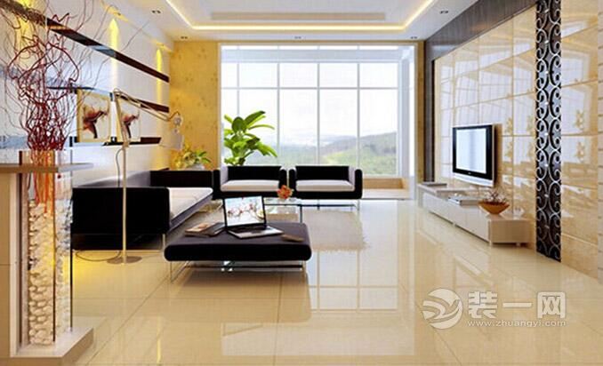 台州装修网别墅客厅地面瓷砖效果图