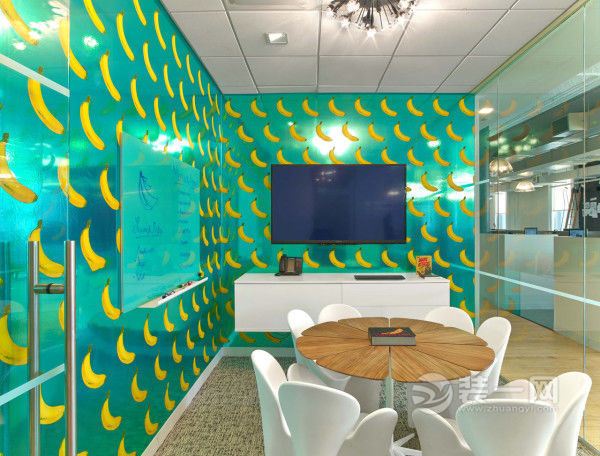 广告公司香蕉壁纸装饰会议室装修效果图