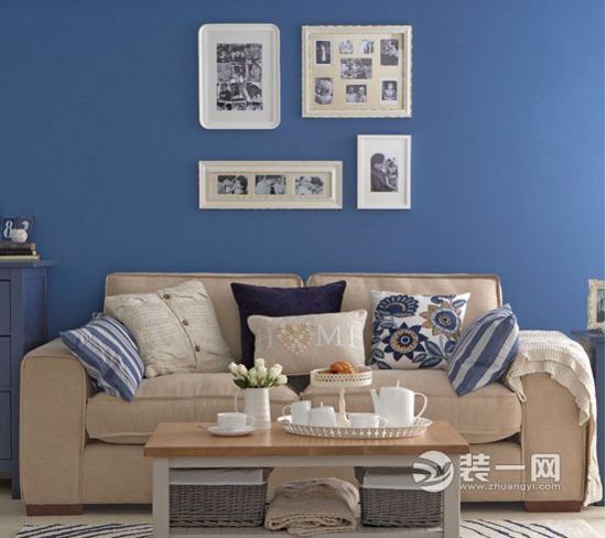 蓝色系客厅装饰装修效果图