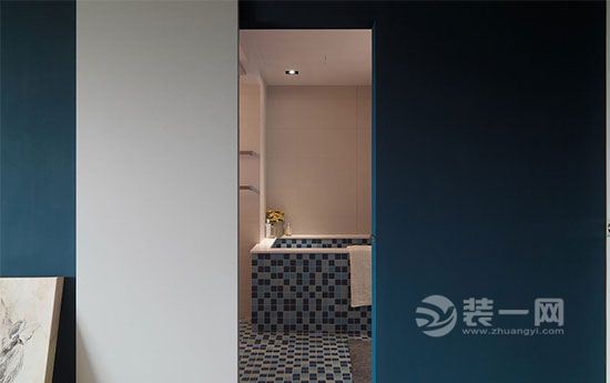 银川装修网120平日式海军蓝三居室装修效果图