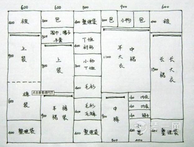 衣柜平面结构图