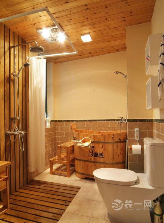 原木装修空间卫浴设计 室内装修装潢设计