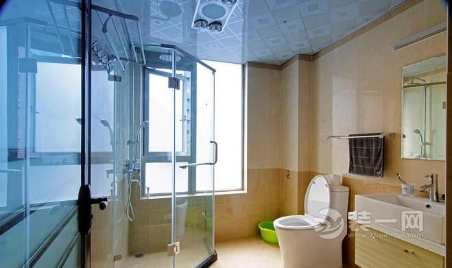 武汉装修网120平米三室一厅中式风格卫生间装修效果图