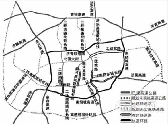 济南城区快速路规划图