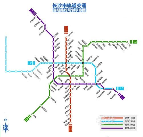 长沙轨道交通远期路线规划示意图