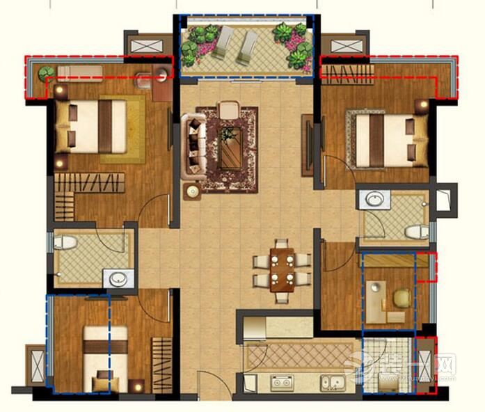 成都装饰公司绿地468现代简约风格家装效果图