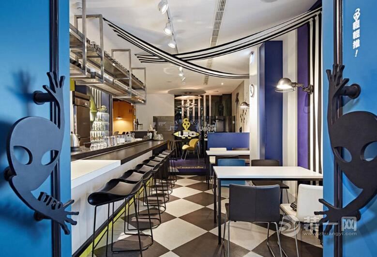 成都装修公司超可爱的ufo主题咖啡馆装修 独特的设计空间
