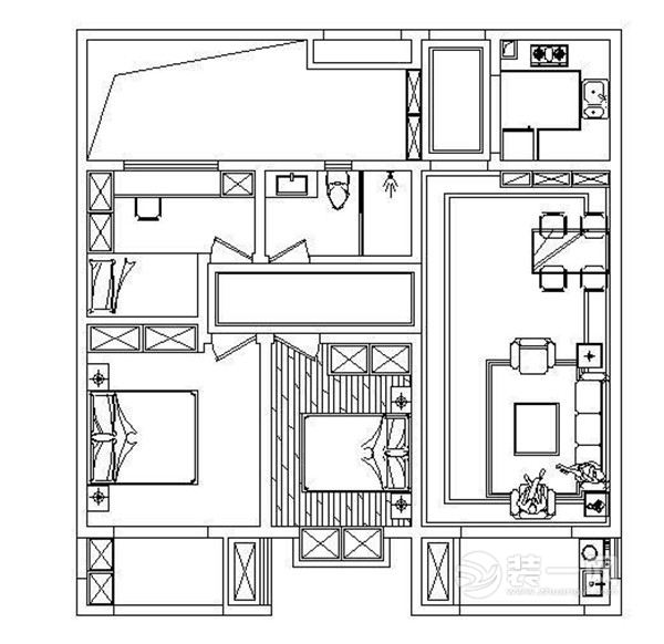 合肥装修网佳源巴黎都市91平米三居室现代简约风格装修效果图
