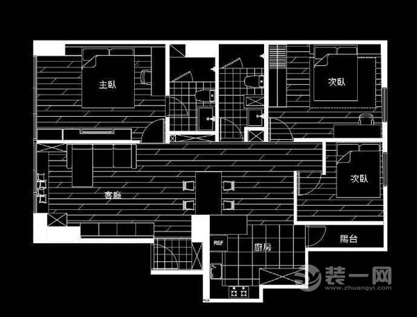 重庆装饰公司春上南滨76平北欧装修效果图