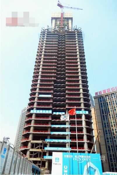 CBD商务新地标 长沙世茂广场项目主体结构达202.4米