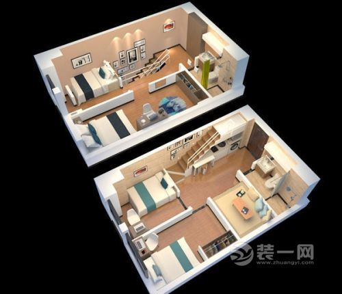 loft公寓3D户型图
