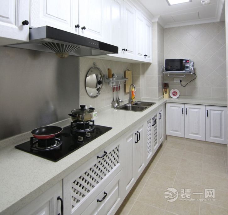 郑州装修网60平米两室一厅美式风格厨房装修效果图