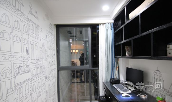 郑州装修网60平米两室一厅美式风格书房装修效果图