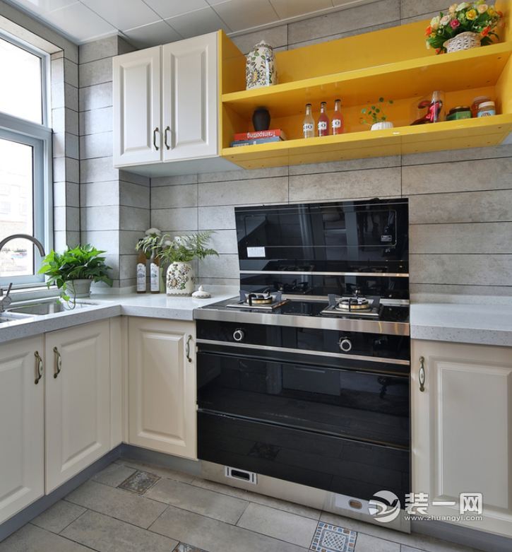 合肥装修网120平米美式风格装修样板间厨房装修效果图